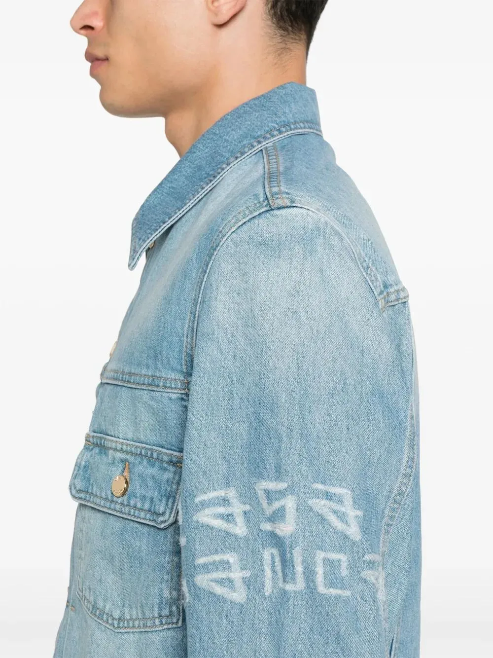 Graffiti Effect Denim Jacket