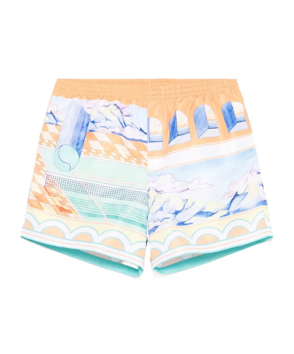 Elastic Waist Swim Trunks