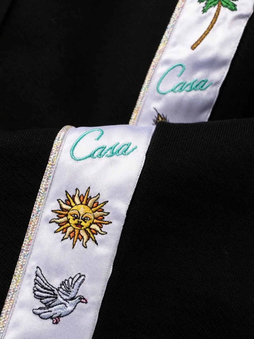 Embroidered Cotton Track Pants