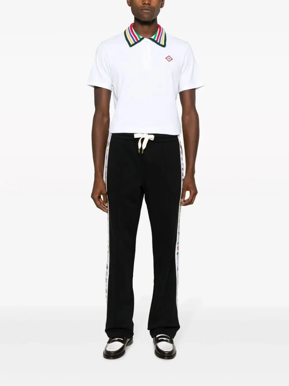 Embroidered Cotton Track Pants