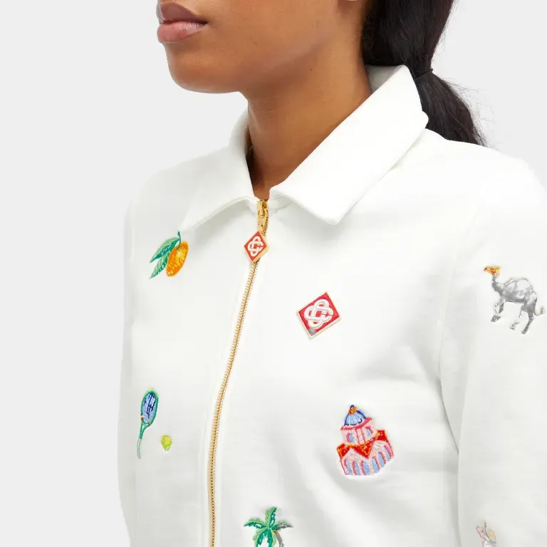 Logo Zip-Up Cropped Jacket