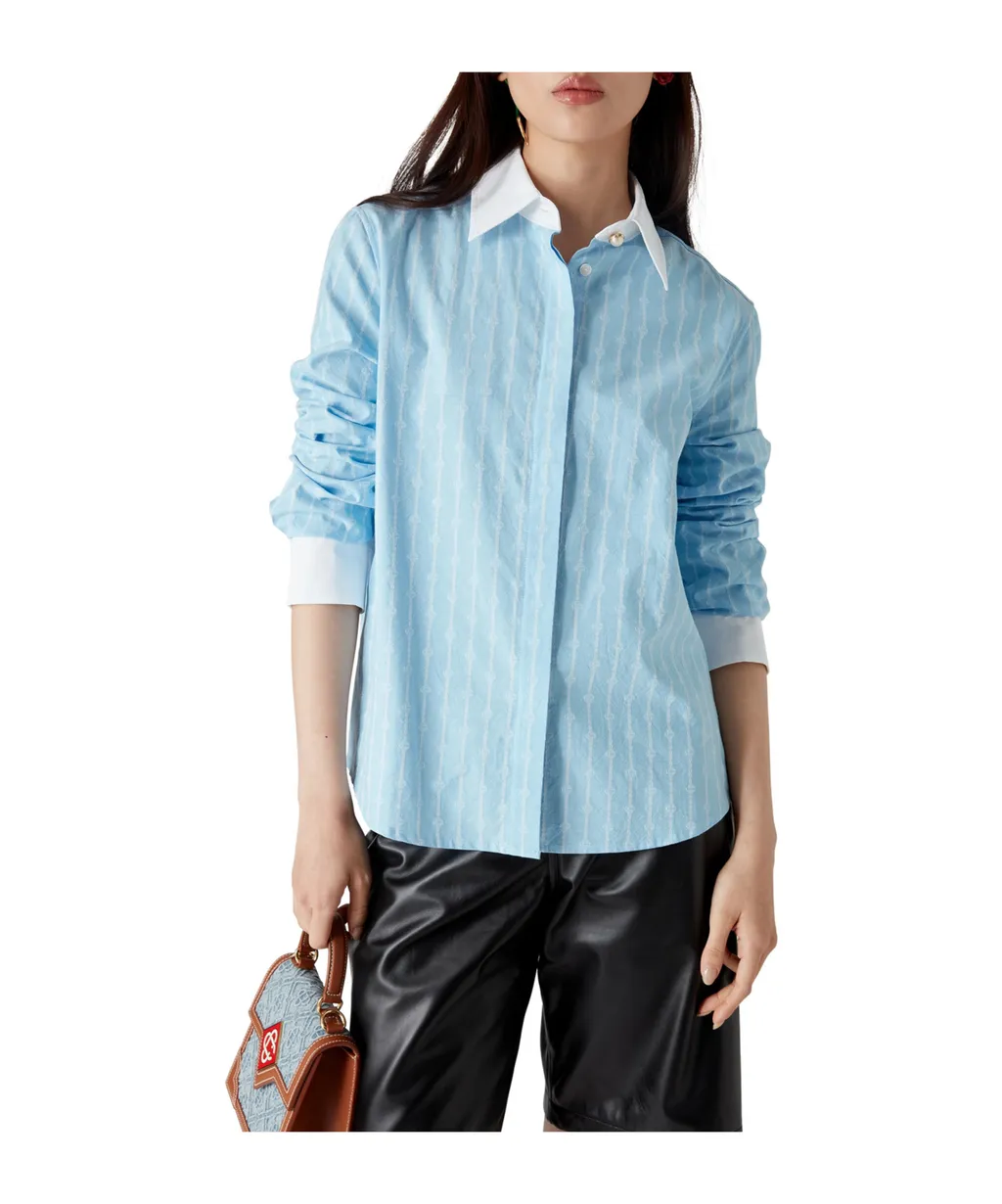 Pinstripe Long-Sleeved Shirt
