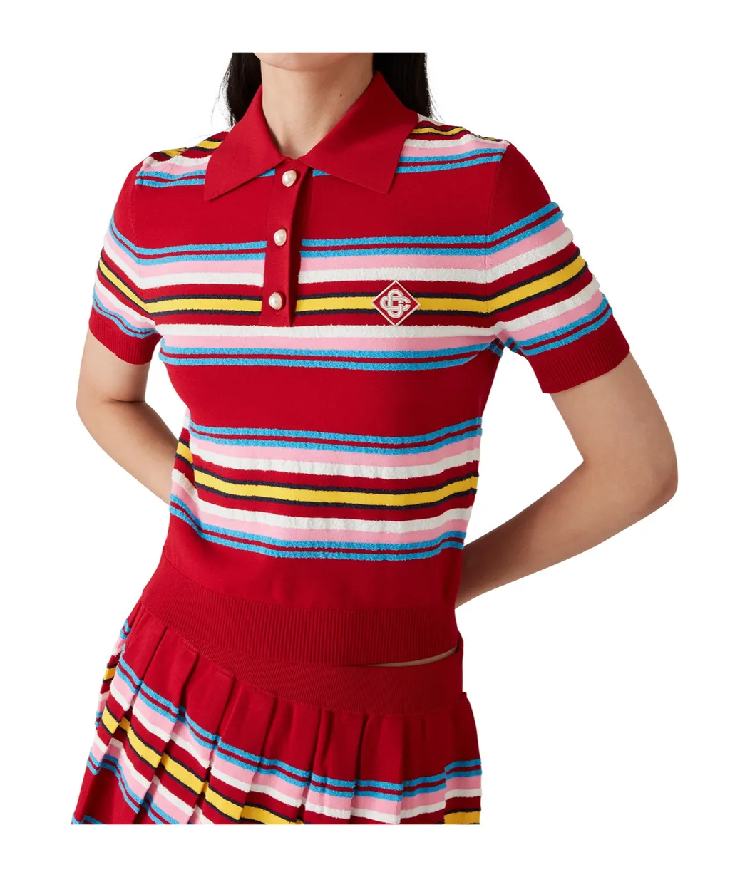 Logo Stripe Polo Shirt