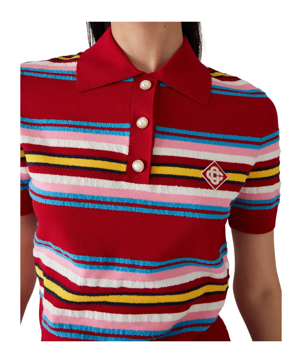 Logo Stripe Polo Shirt