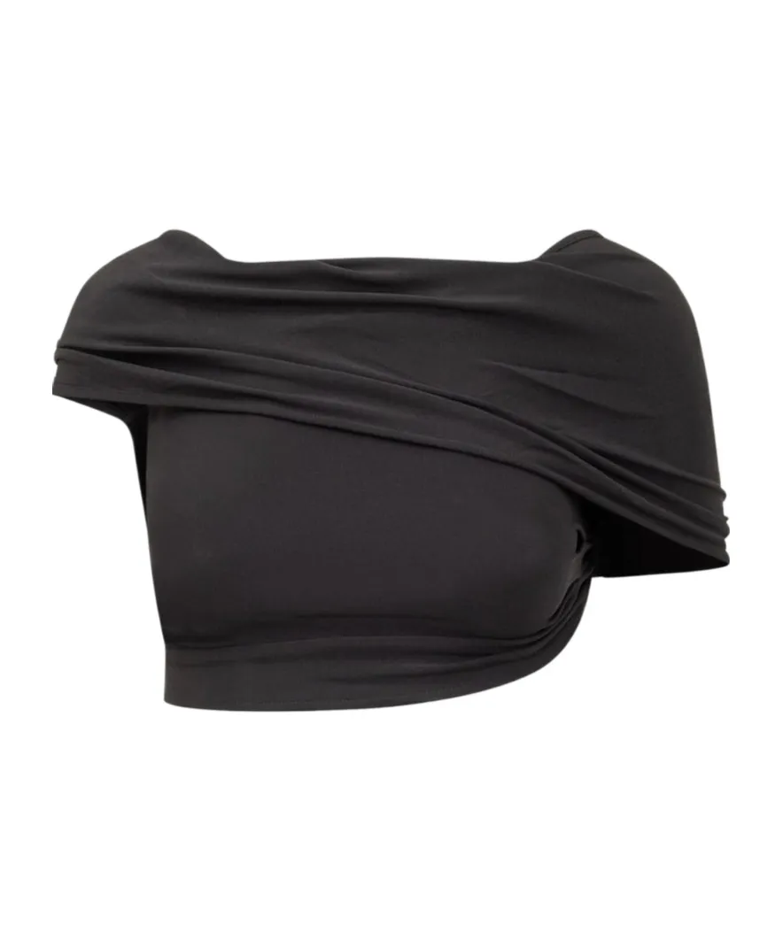 Crepe Draped Crop Top