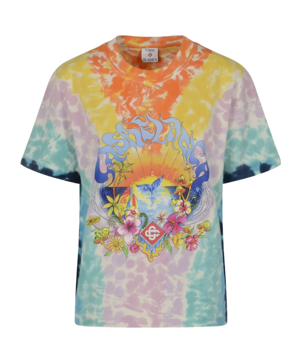 Floral Printed Tie Dye T-Shirt