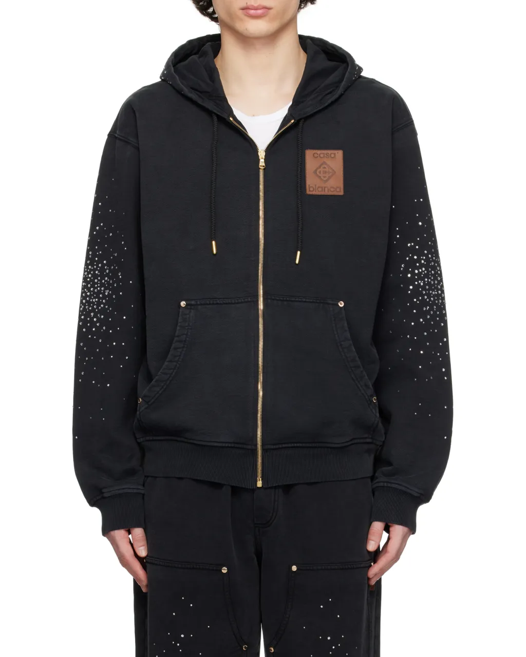 La Premonition Hotfix Printed Zipped Hoodie
