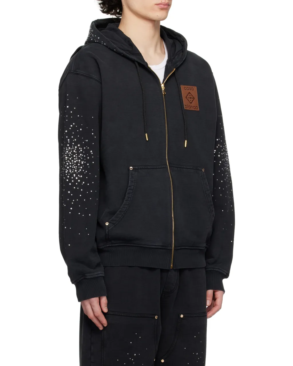 La Premonition Hotfix Printed Zipped Hoodie