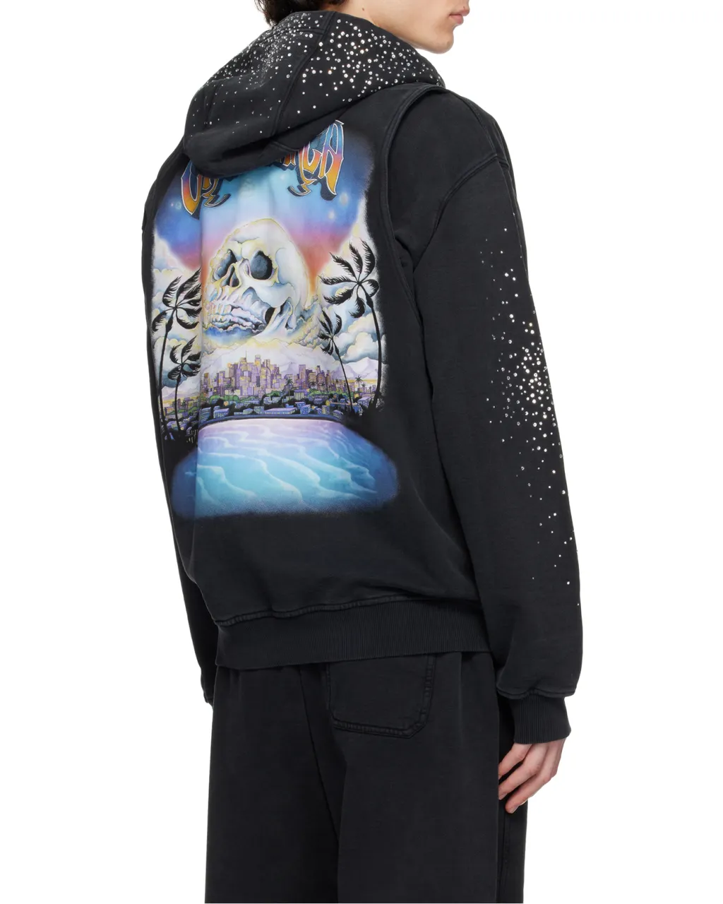 La Premonition Hotfix Printed Zipped Hoodie