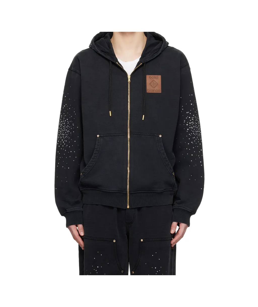 La Premonition Hotfix Printed Zipped Hoodie