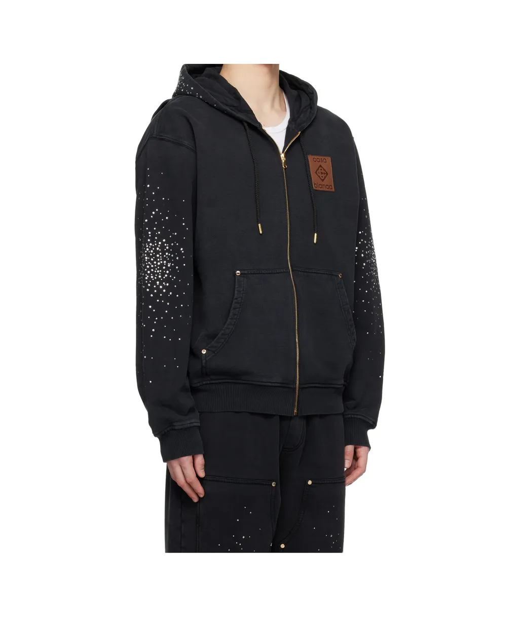 La Premonition Hotfix Printed Zipped Hoodie