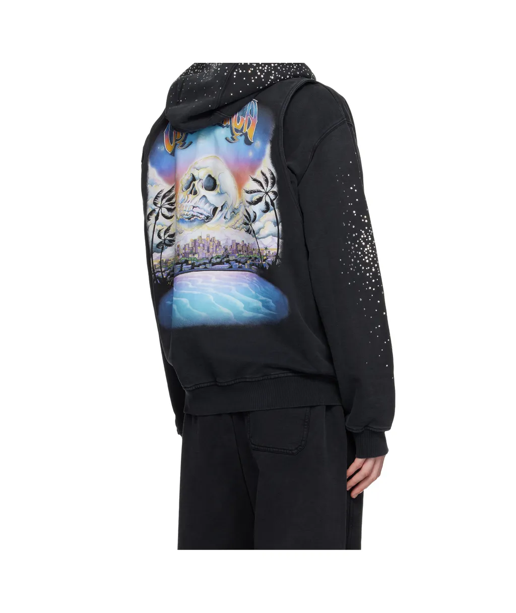 La Premonition Hotfix Printed Zipped Hoodie