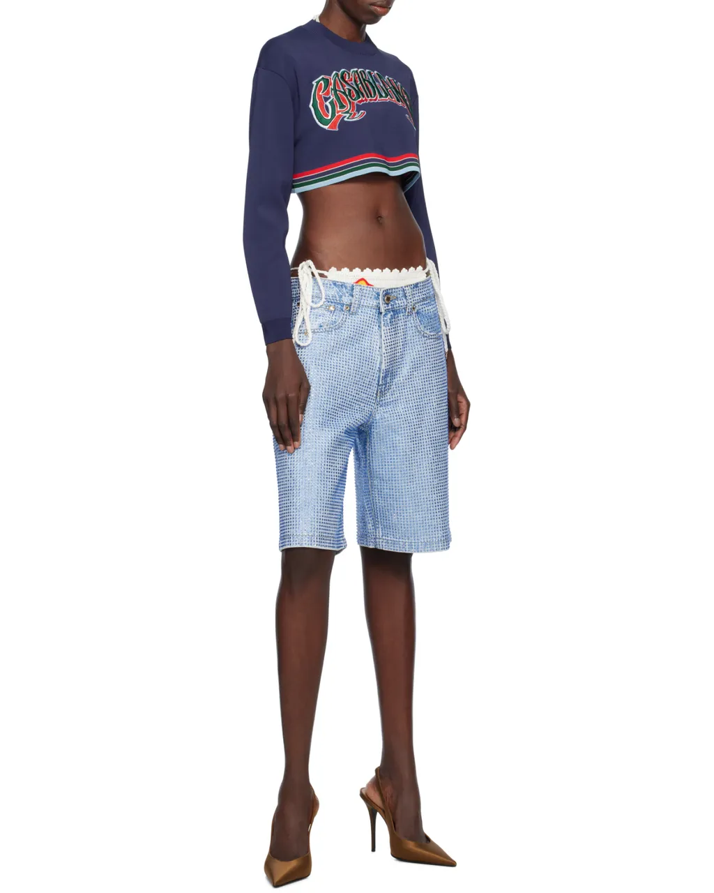 Embellished Denim Shorts