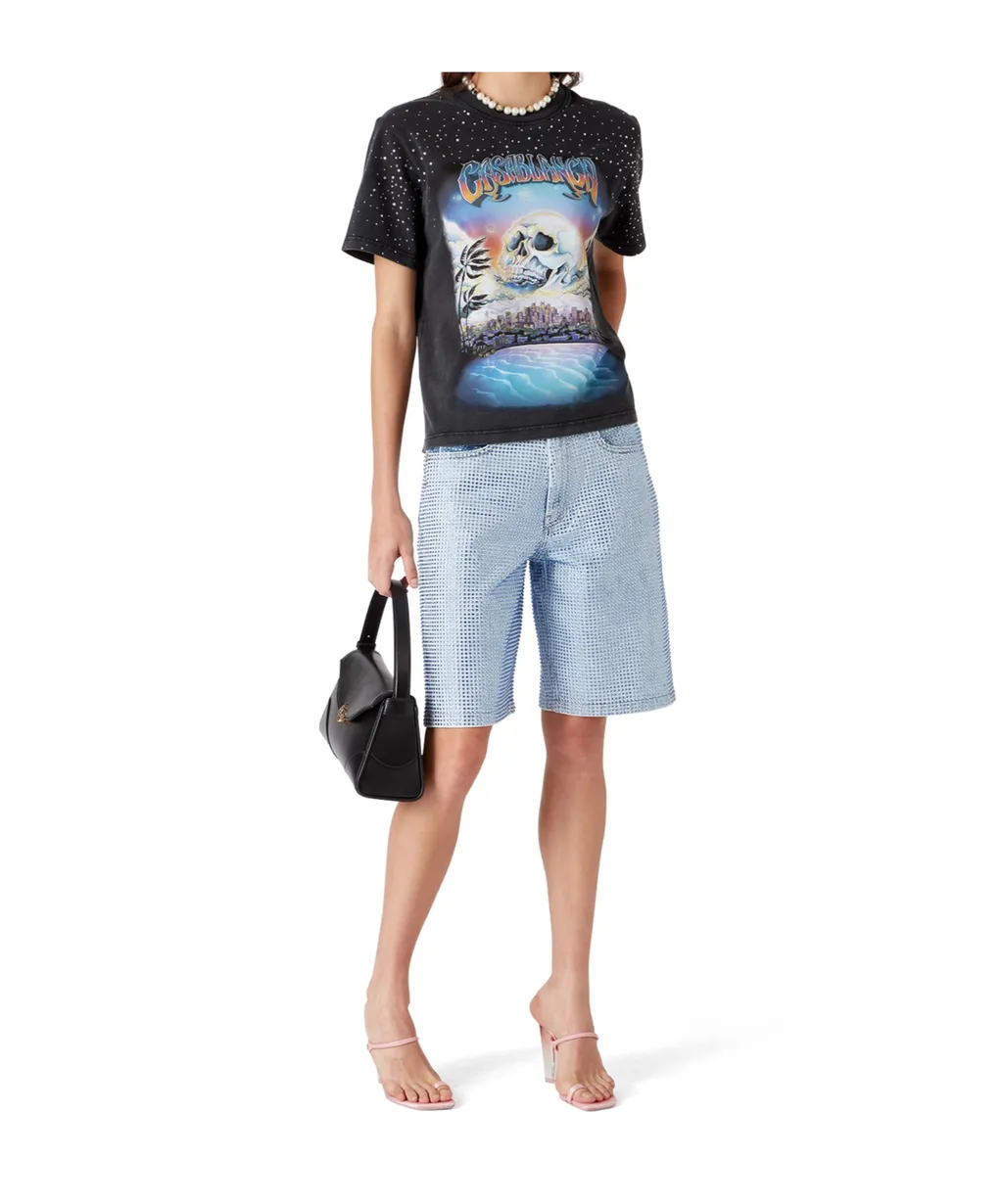 Embellished Denim Shorts