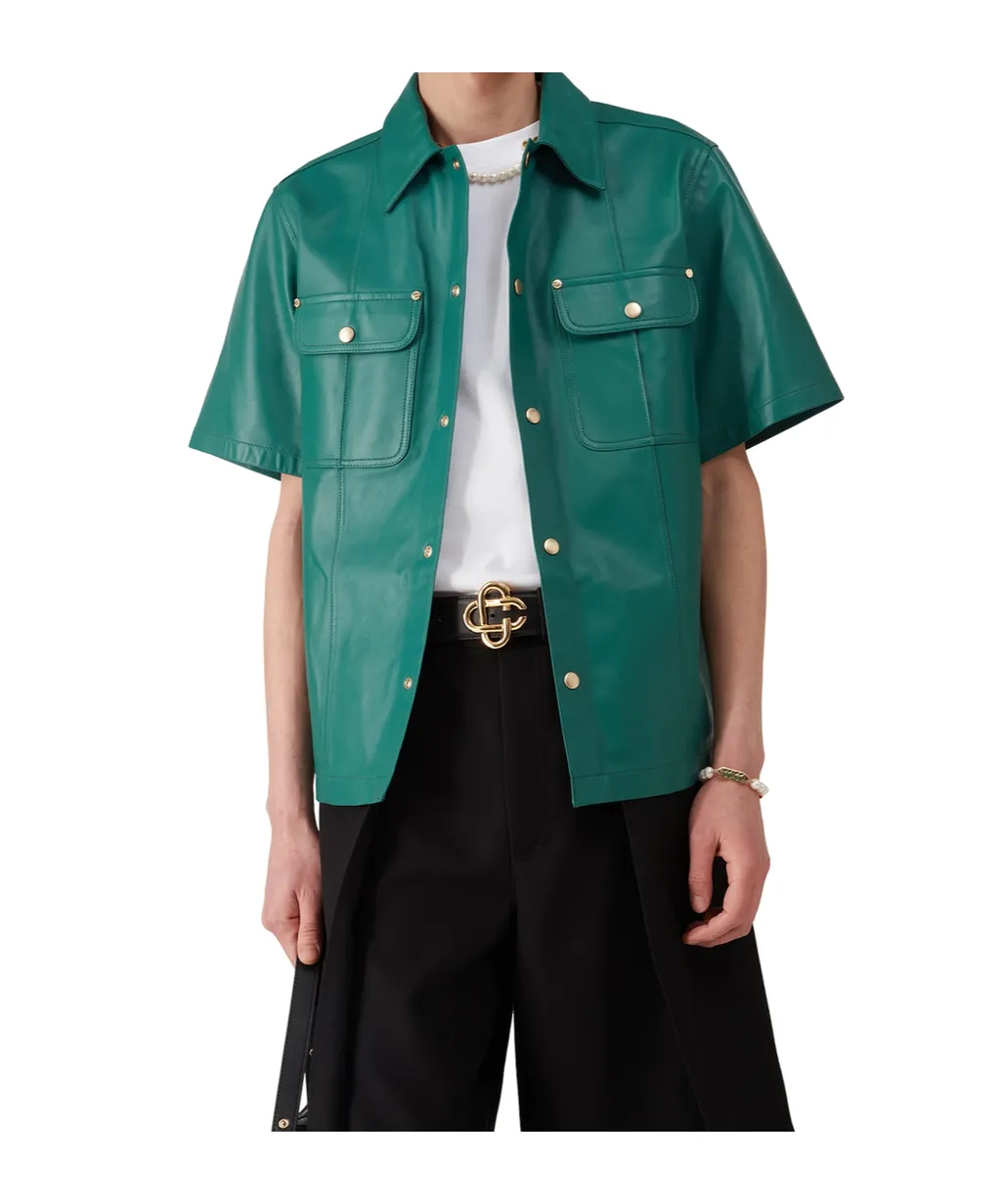 Leather Short Sleeve Shirt