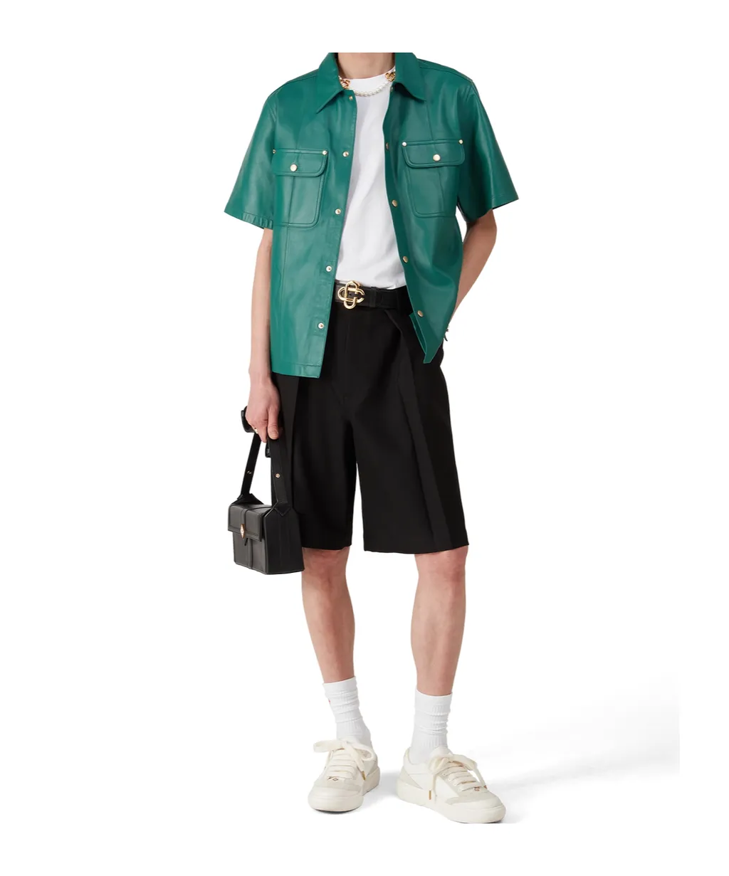 Leather Short Sleeve Shirt