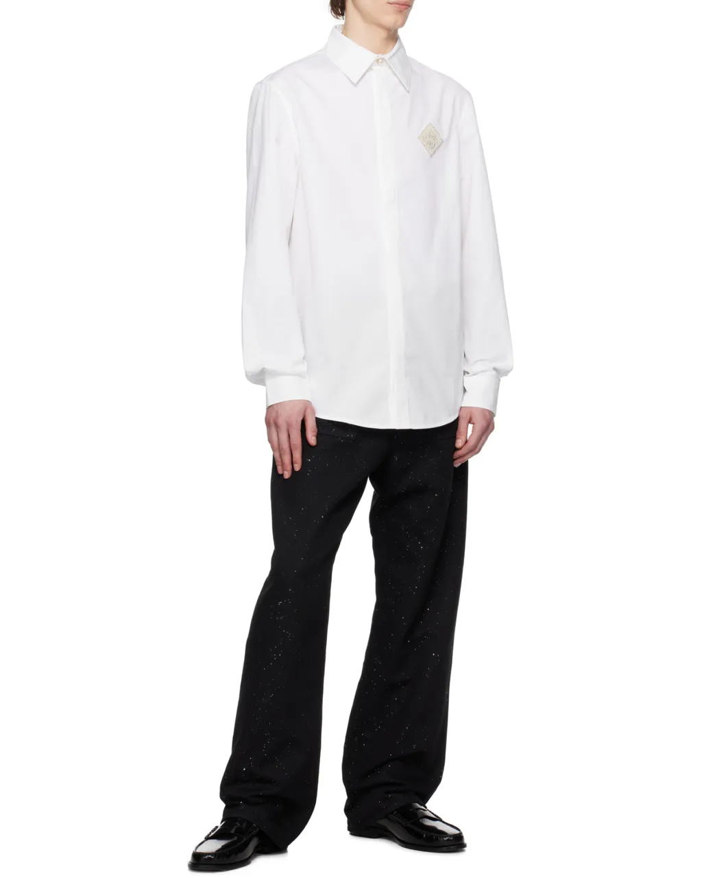 Monogram Embroidered Box-Pleat Detailed Shirt