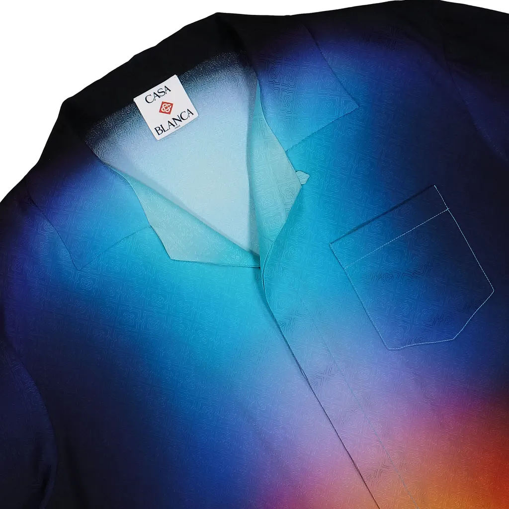 Gradient Detailed Short Sleeved Shirt