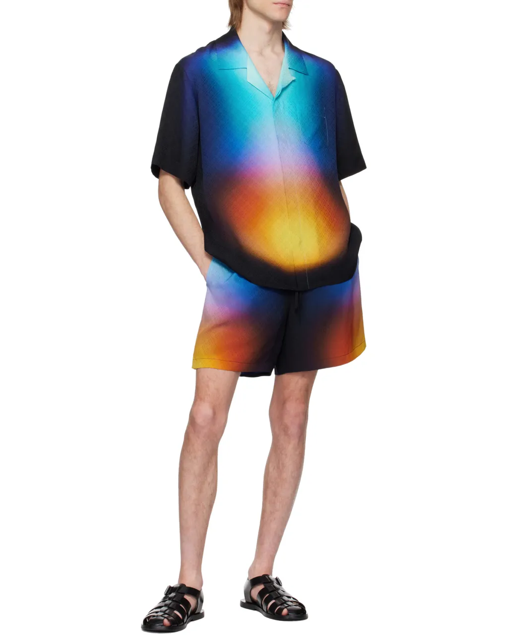 Gradient Detailed Short Sleeved Shirt