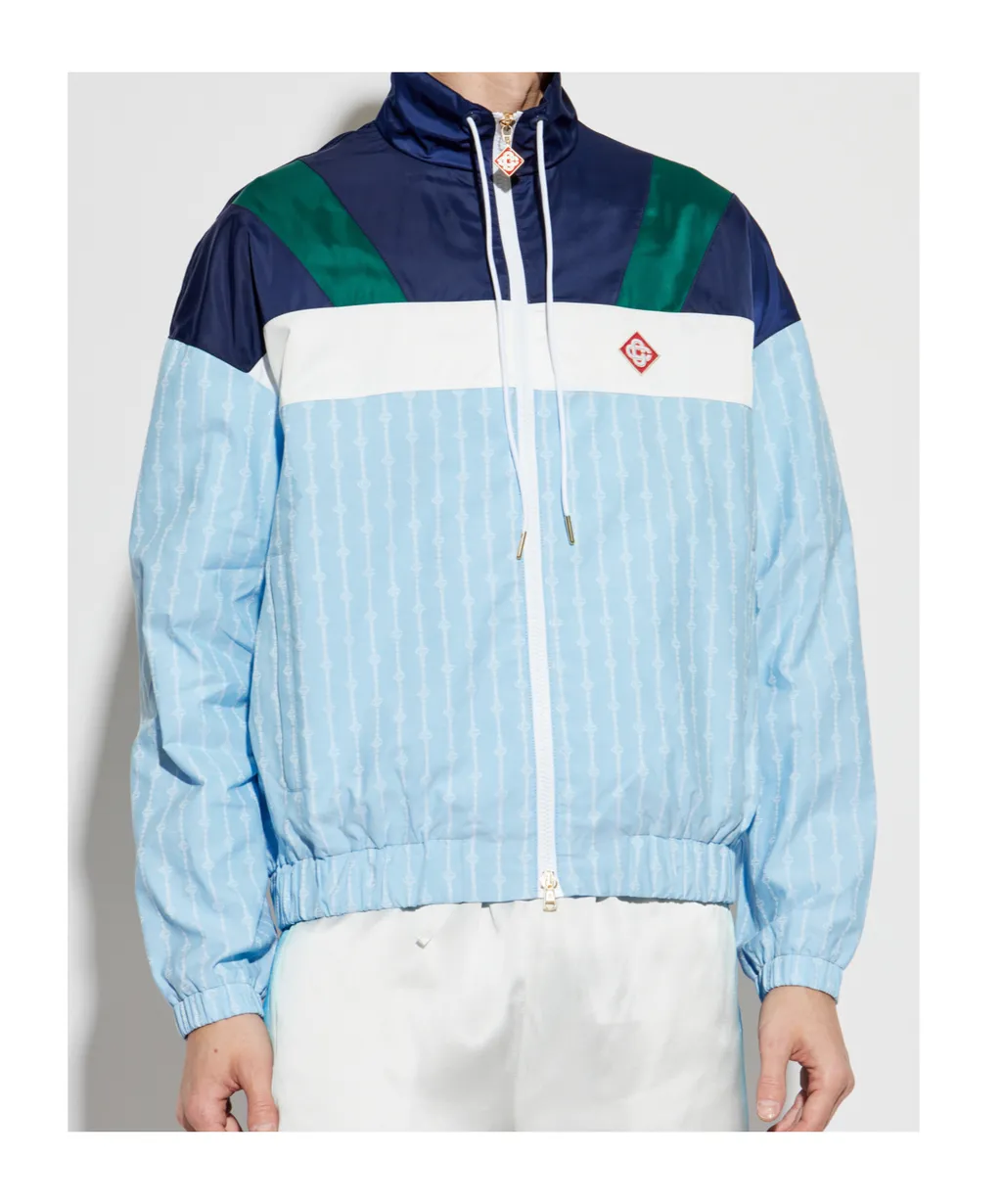 Pinstripe Pattern Track Jacket