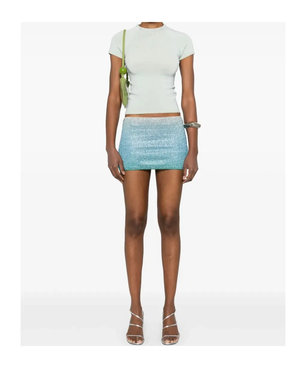 Lurex Unlined Mini Skirt