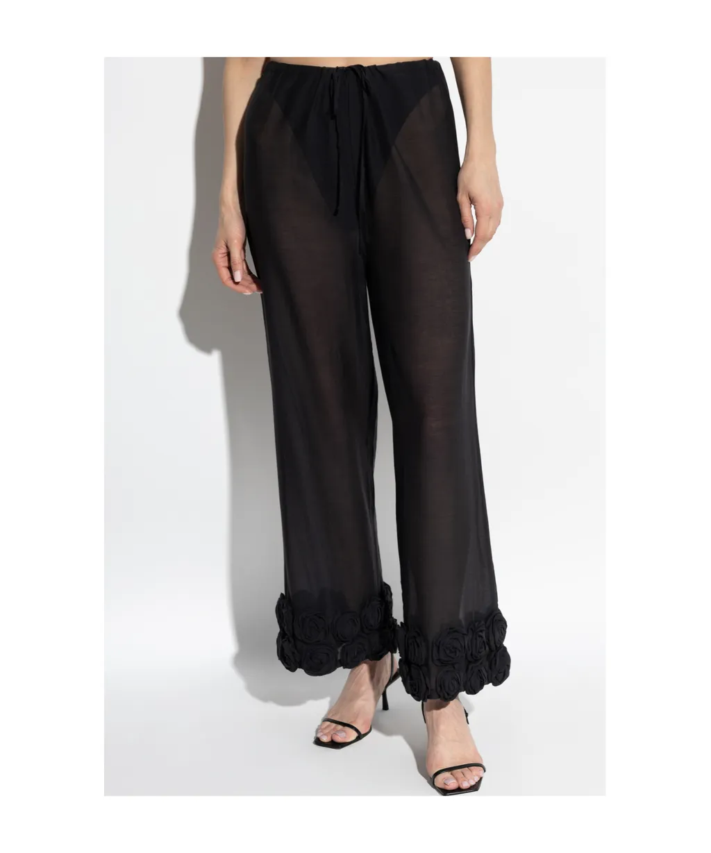 Floral-Appliqué Trousers