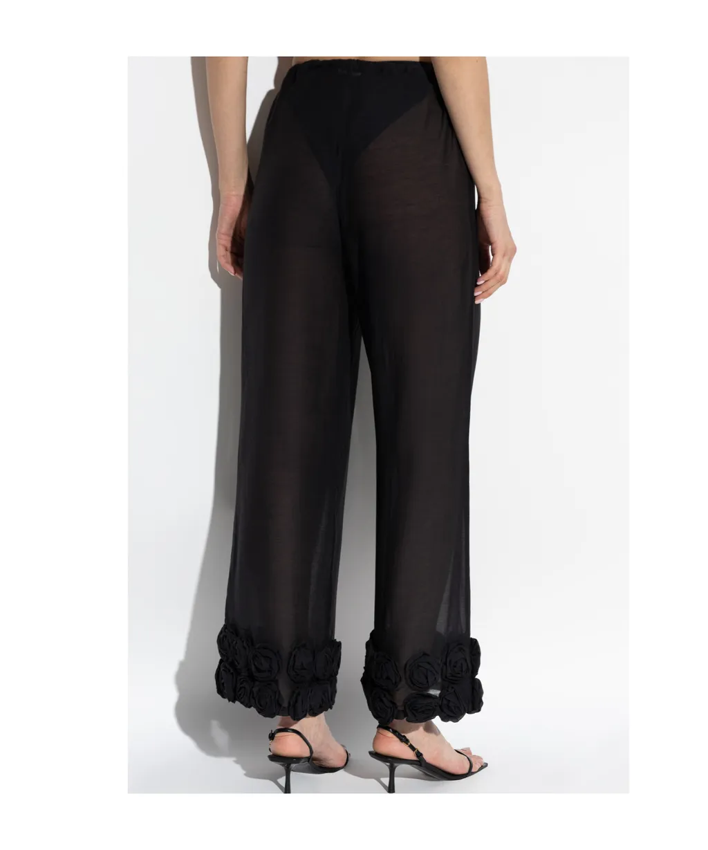 Floral-Appliqué Trousers