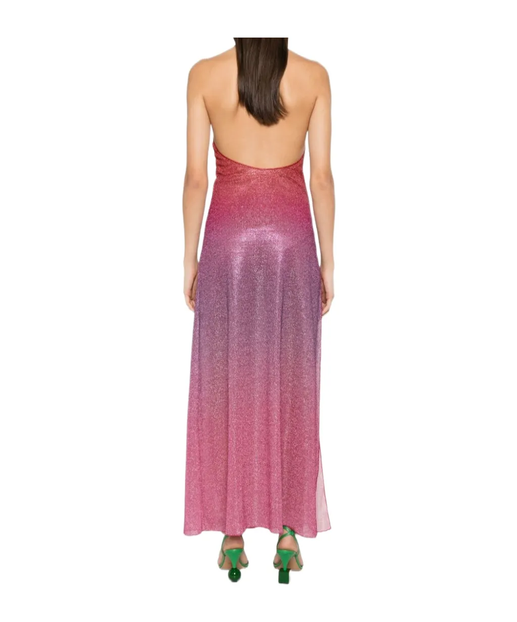 Lurex Halterneck Midi Dress