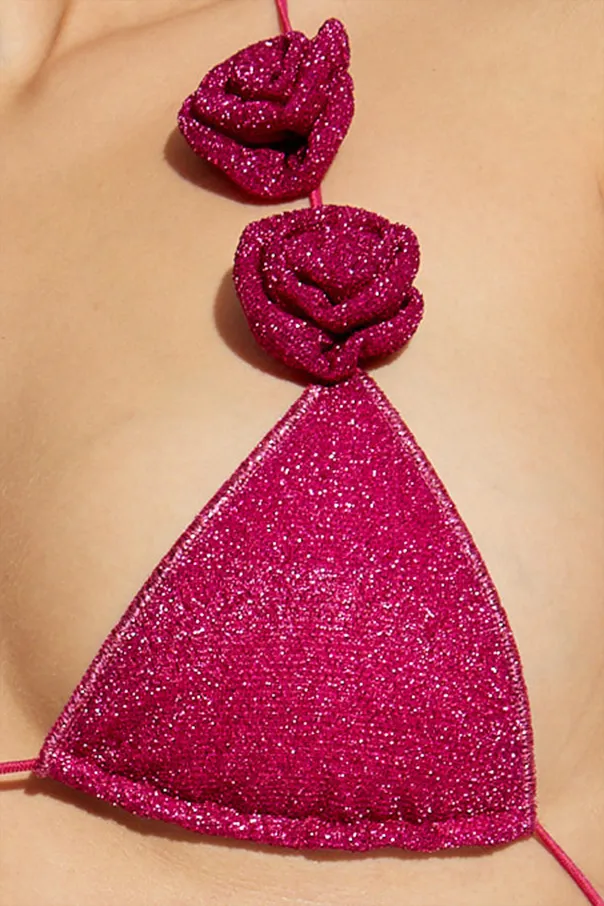 Rose-Appliqué Bikini