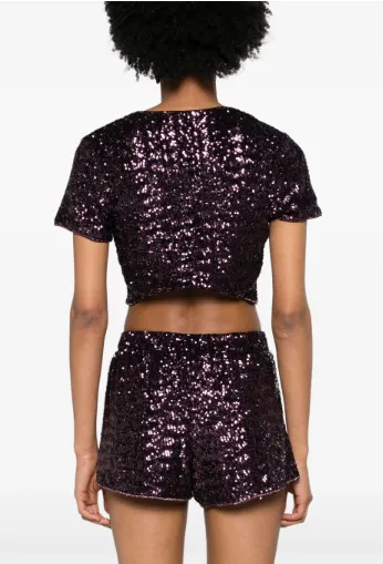 Sequinned Cropped Cardigan
