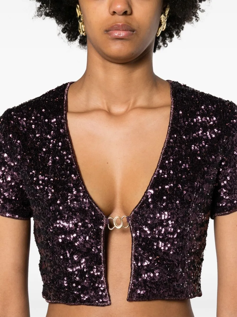 Sequinned Cropped Cardigan