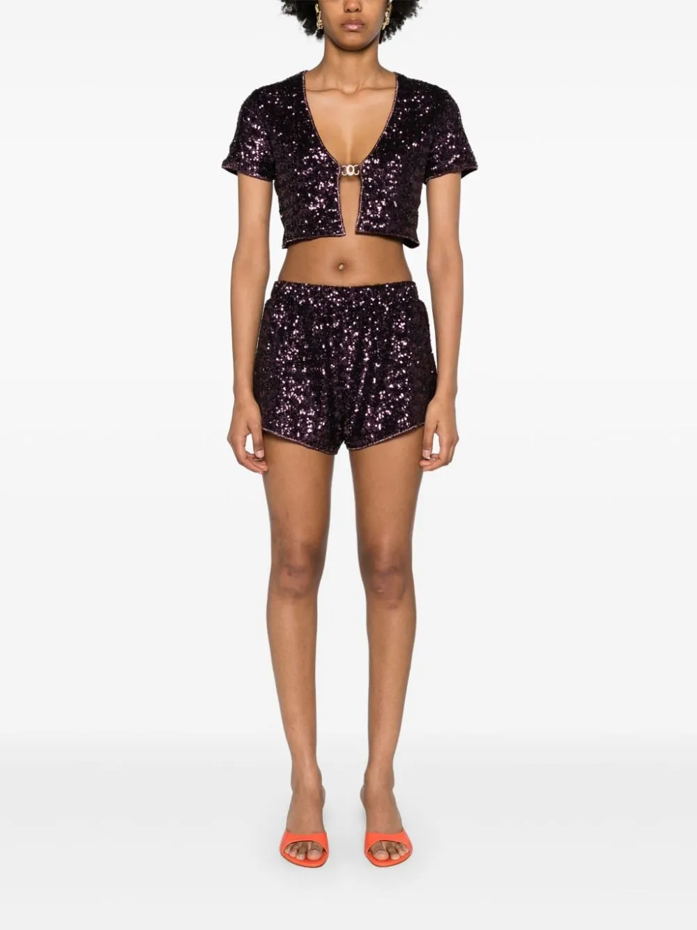Sequinned Cropped Cardigan