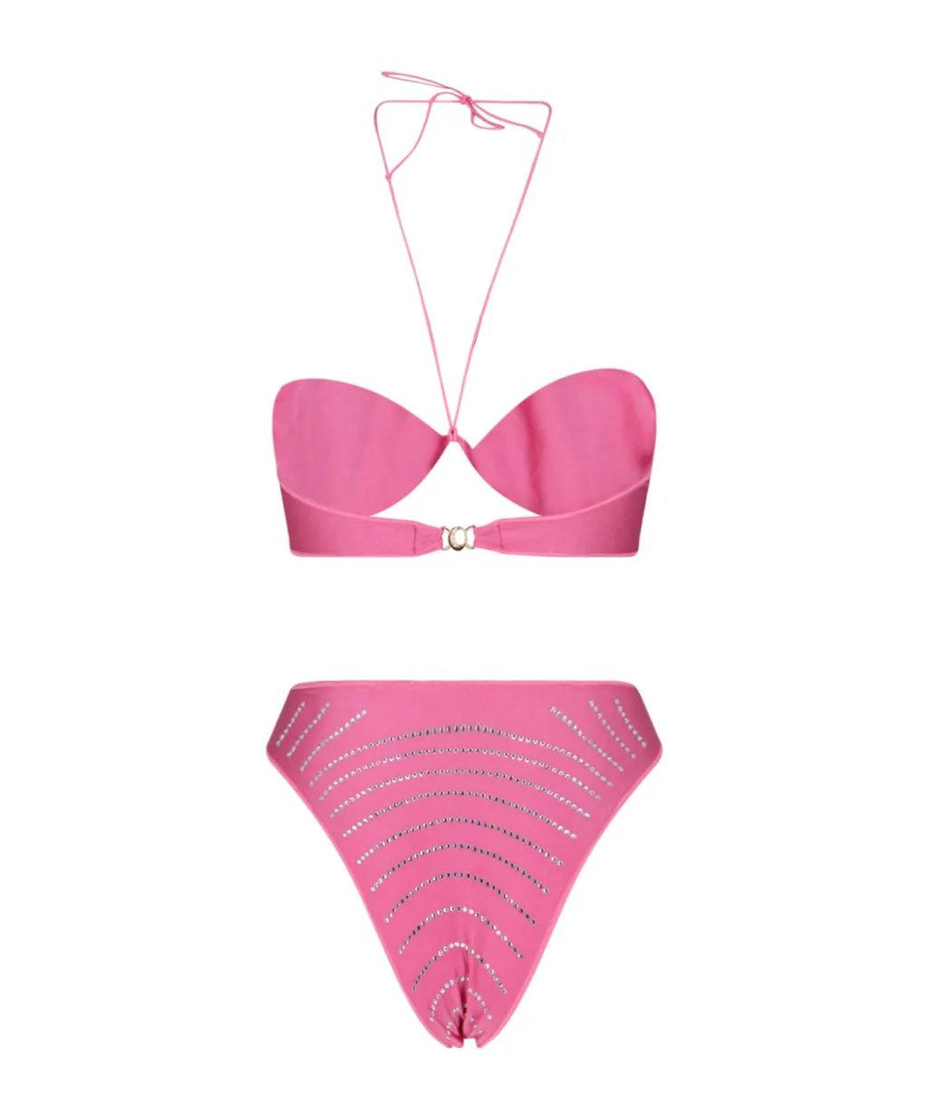 Embellished Halterneck Bikini Set