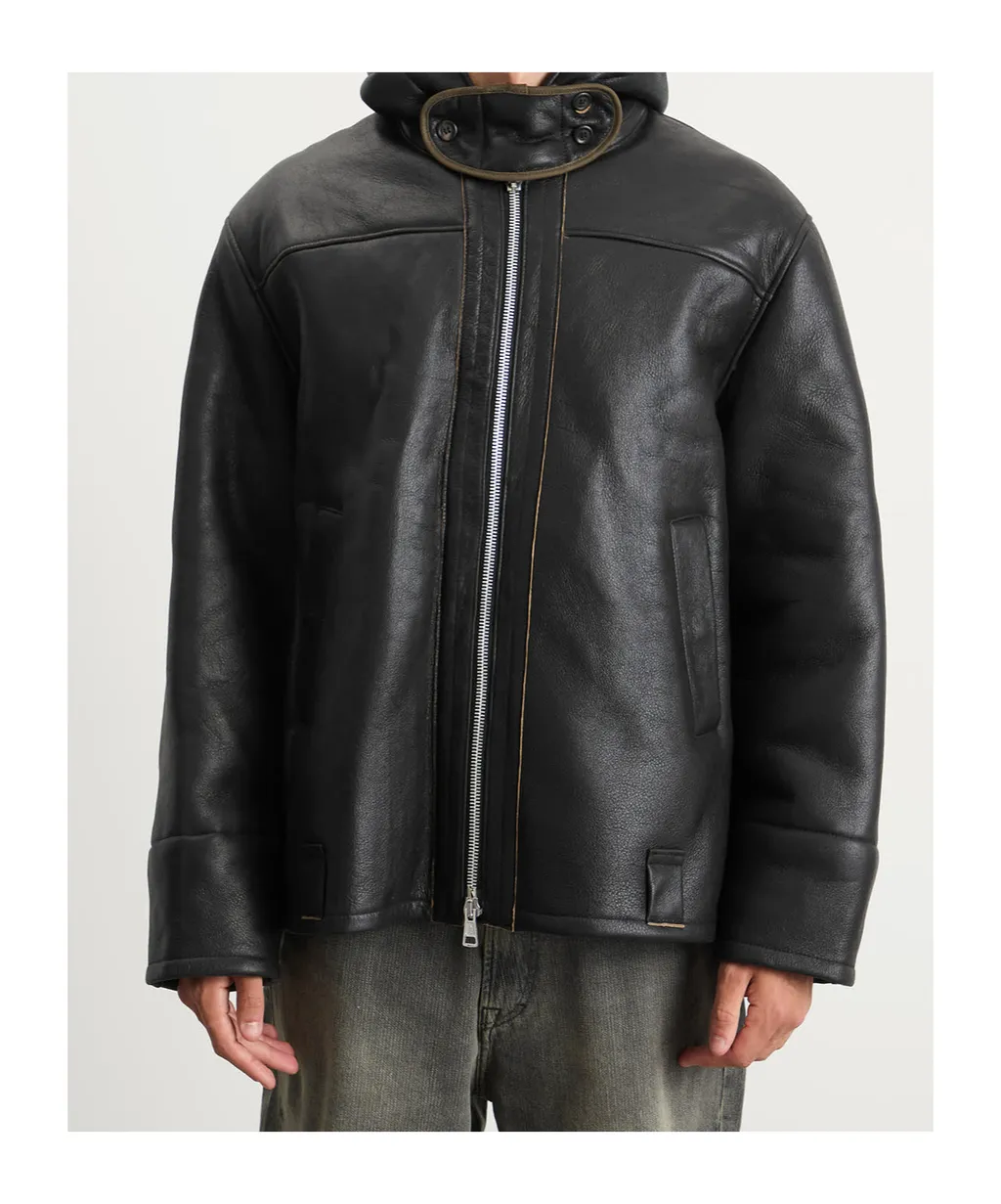 Blizzard Hooded Leather Jacket