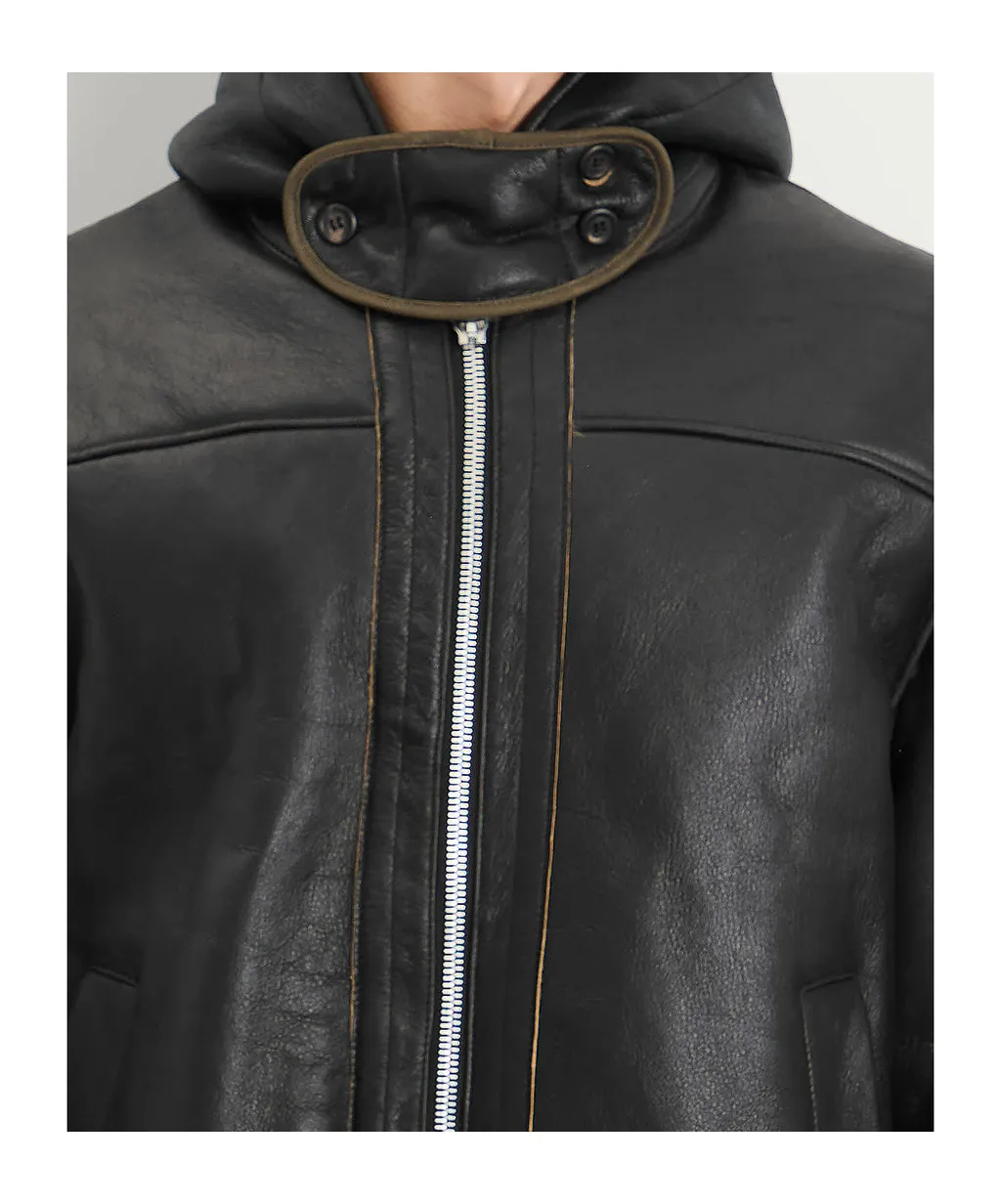 Blizzard Hooded Leather Jacket