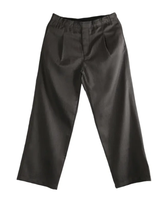 Elasticated Waistband Pleated-Front Trousers