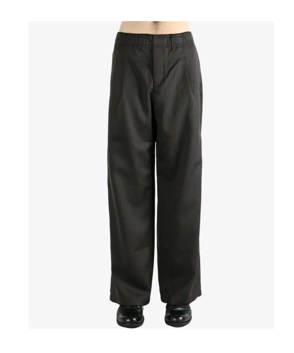 Elasticated Waistband Pleated-Front Trousers