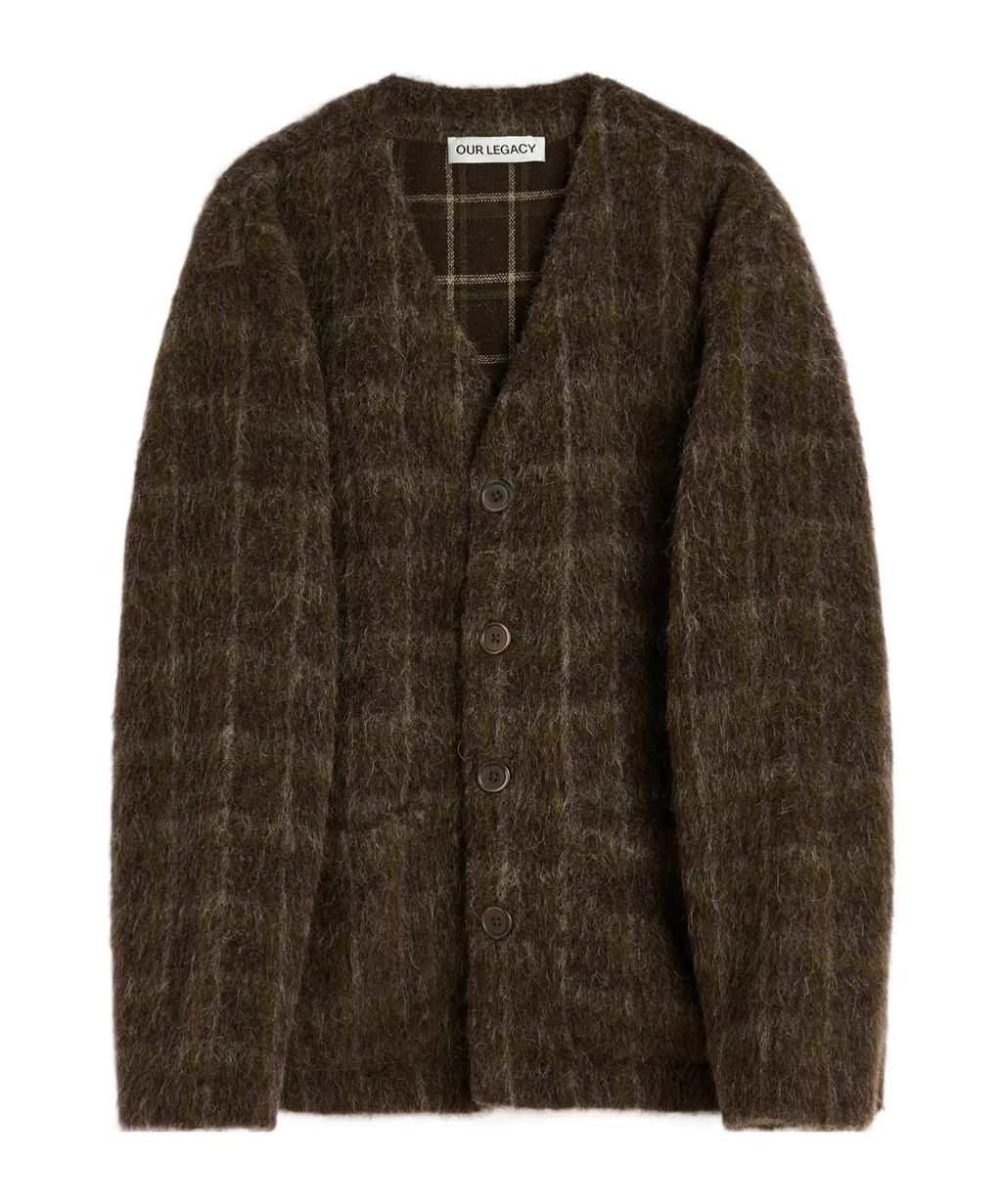 Checked Long-Sleeves Cardigan