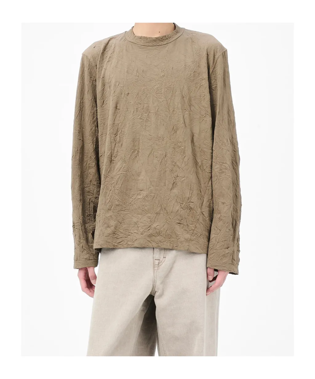 Big Long-Sleeve Crinkle Jersey T-Shirt