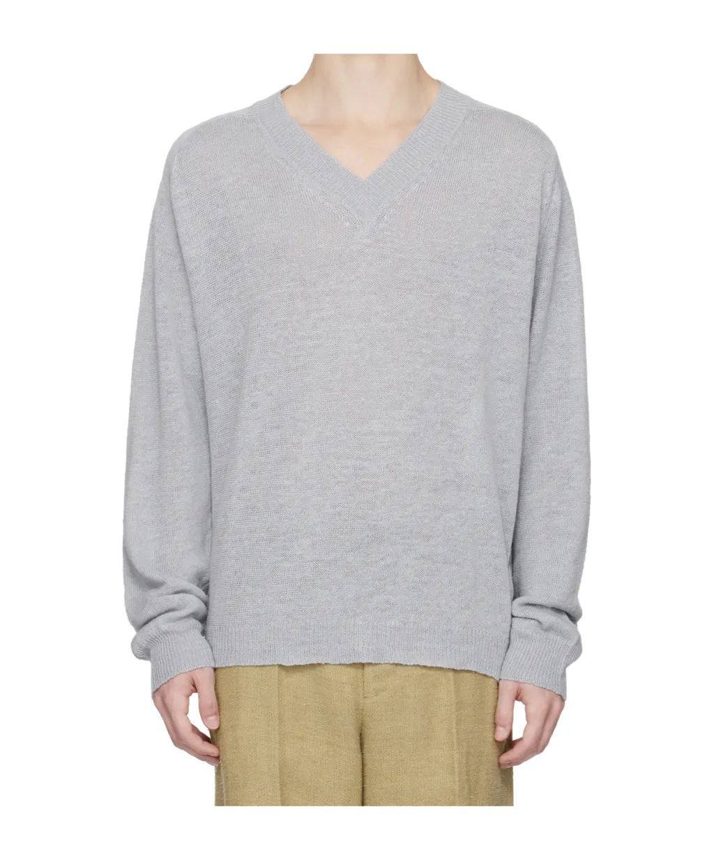 V-Neck Long-Sleeved Sweater