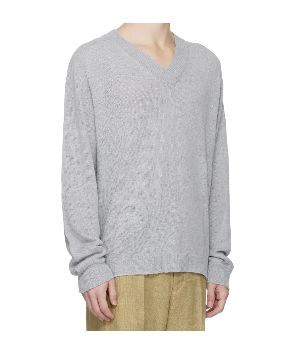 V-Neck Long-Sleeved Sweater
