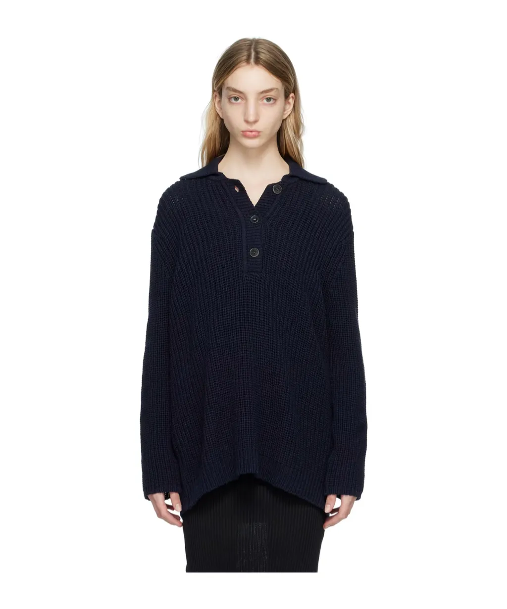 Lapel Long-Sleeved Sweater