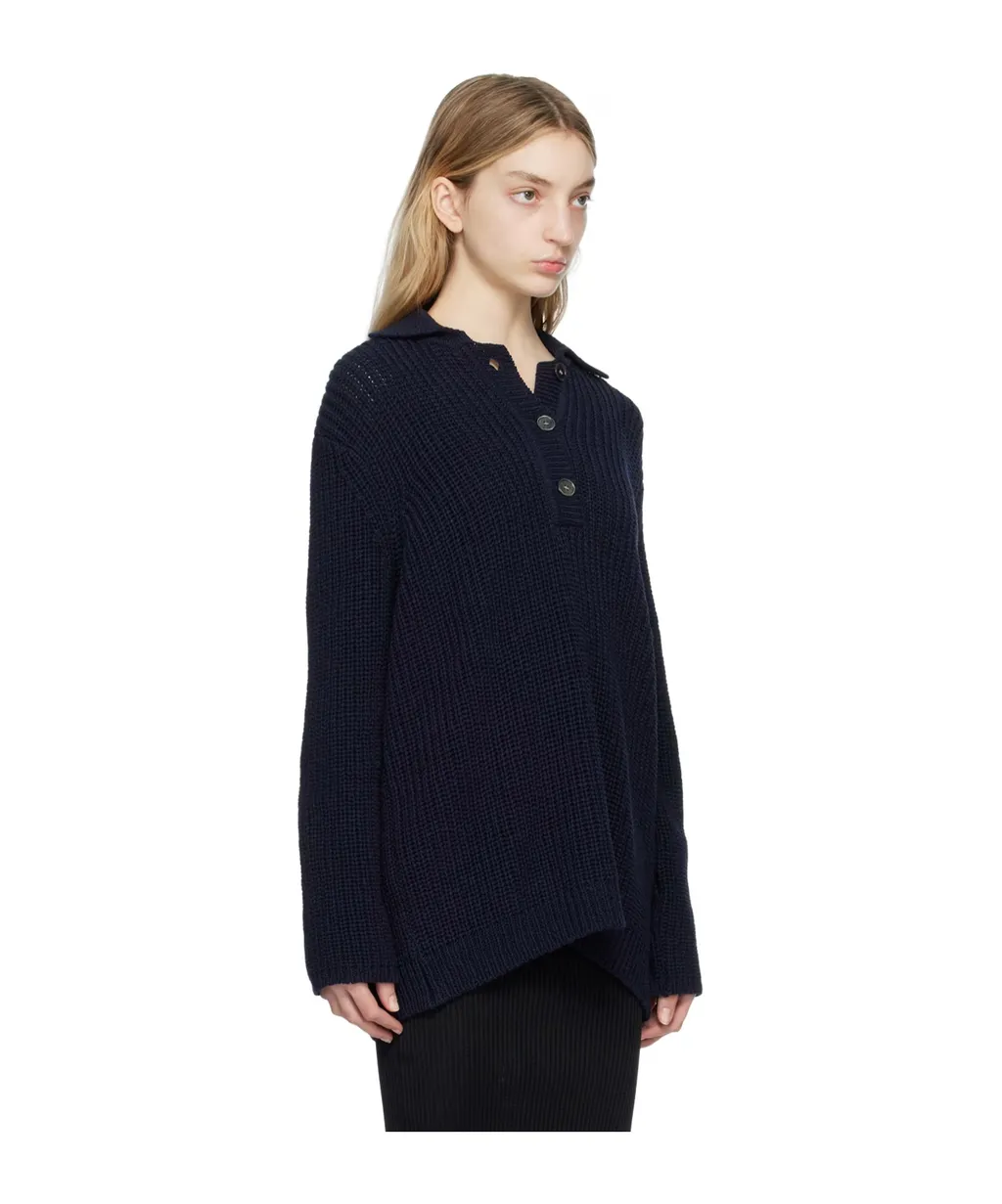 Lapel Long-Sleeved Sweater