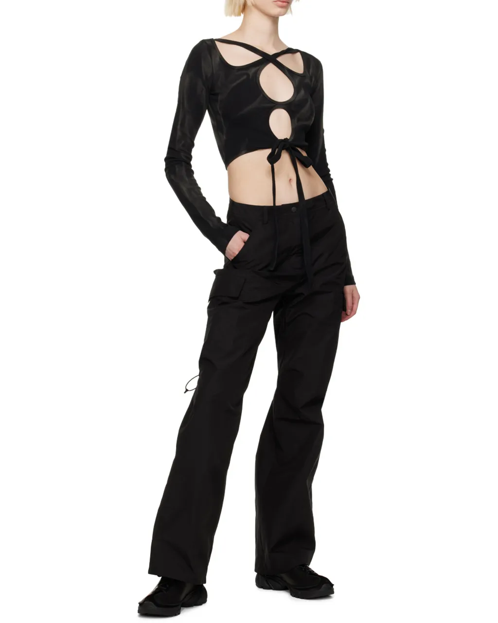 Wide-Leg Cargo Trousers
