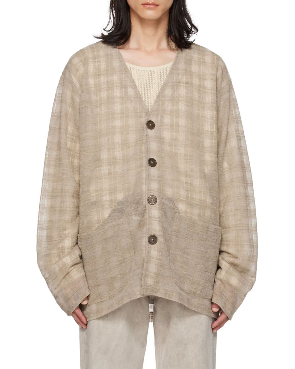 Checked Cardigan