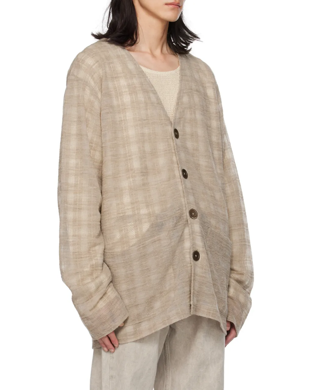 Checked Cardigan