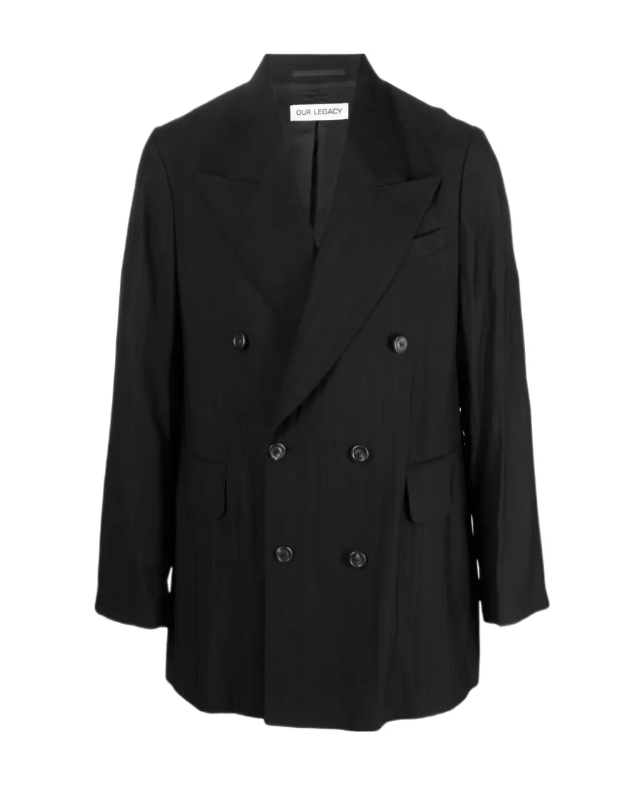 Long-Sleeved Double-Breasted Blazer