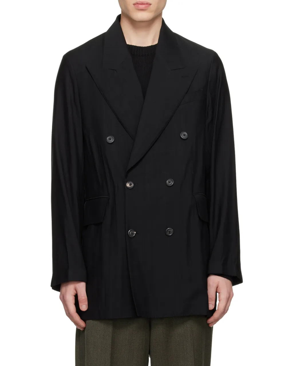 Long-Sleeved Double-Breasted Blazer