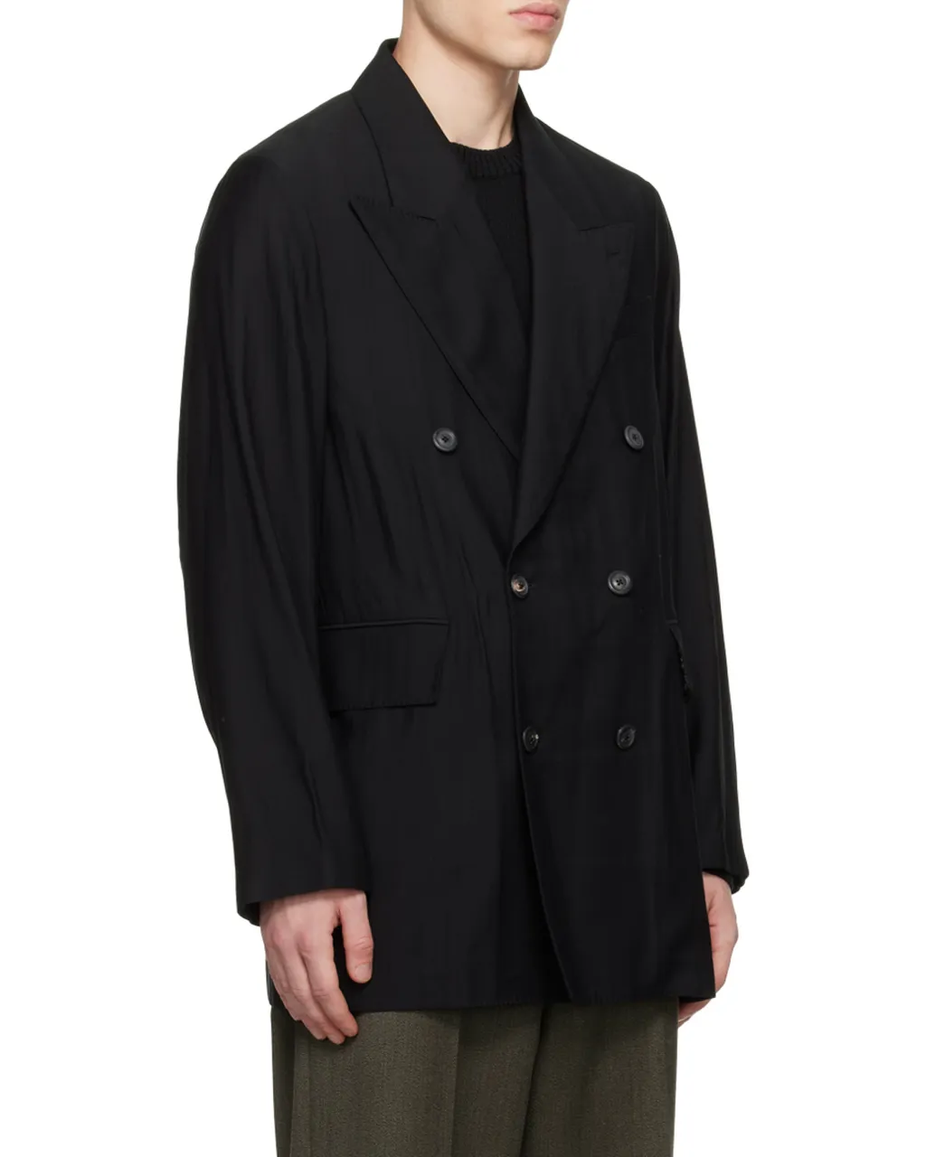 Long-Sleeved Double-Breasted Blazer