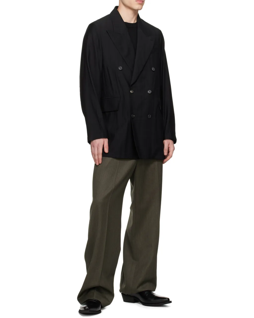 Long-Sleeved Double-Breasted Blazer